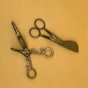 Vintage candle wick trimmers brass scissors - 0020OZ 0020P4